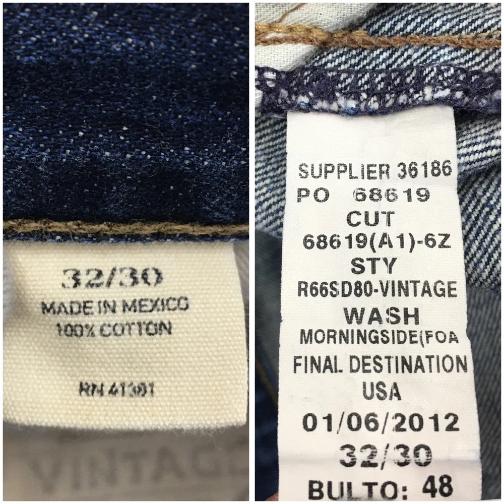 Polo Ralph Lauren Mens Straight Denim Jeans Vintage Morningside Wash Blue 32x30